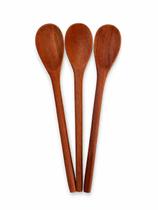 Colher De Pau Madeira Kit 03 Modelo Oval Artesanal Cozinha Panelas