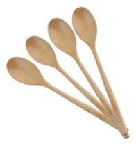 Colher De Pau (Madeira)Kit C/10 Kit 10 Colher 30Cm - Marrom- Colher De Pau (Madeira)Kit C/10 Kit 10 Colher 30Cm - Marrom-