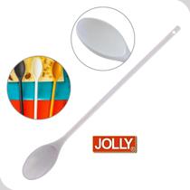 Colher De Plástico Duro Nylon Concava 41cm Branca Jolly