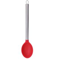 Colher de Servir em Silicone Cabo de Metal 34cm Vermelha