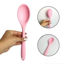 Colher De Silicone 27cm Cor Rosa Modelo Versatil Resistente Ergonômico Pratico