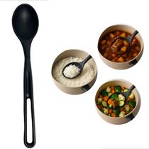 Colher De Silicone 35cm Cor Preto All Black Utensilio Resistente Moderno Cozinha