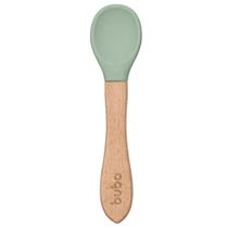 Colher De Silicone Bambu Bebe Infantil Introdução Alimentar