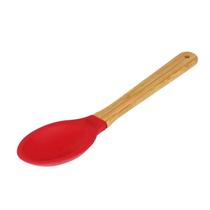 Colher de Silicone/Bambu vermelha Mor