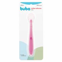 Colher De Silicone Bebê Introdução Alimentar Rosa 14682 Buba