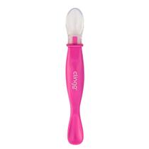 Colher de Silicone Bebê Ponta Dupla Rosa Clingo