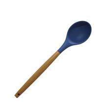 Colher de silicone cabo de bambu cozinha utilidades versátil