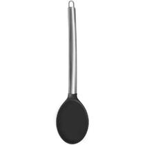 Colher de silicone com cabo de aço Preto 33cm Relobraz Colher de silicone com cabo de aço Preto 33cm Relobraz