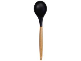 colher de silicone com cabo de madeira resistente para cozinha - oikos colher de silicone com cabo de madeira resistente para cozinha - oikos