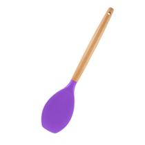 Colher de Silicone com Cabo de Madeira Roxo FEN7168C