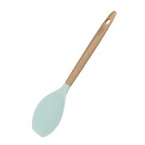 Colher de Silicone com Cabo de Madeira Verde FEN7168C