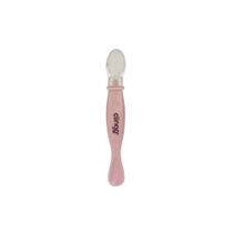 Colher de Silicone com Ponta Dupla Rosé Bebê Colher de Silicone com Ponta Dupla Rosé Bebê