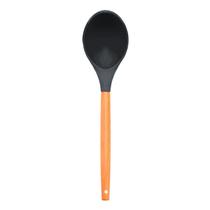 Colher De Silicone E Cabo De Madeira Grande 32 Cm Reforçada