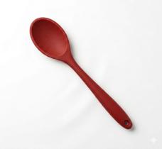 Colher De Silicone Maciço Culinária Não Risca Panela Resistente Alta Temperatura Vermelha Utensílio De Cozinha Profissional
