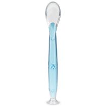 Colher de Silicone para Bebê 6m+ com Ventosa Treinamento Intrudução Alimentar Menino Azul