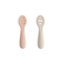 Colher de Silicone para Bebê Mushie 2 Unidades Blush & Areia Movediça