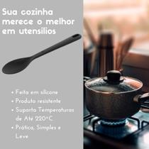 Colher de Silicone Preta Resistente e Flexível Colher de Silicone Preta Resistente e Flexível