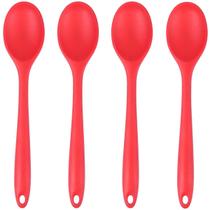 Colher De Silicone Vermelha Grande Kit 04 Un