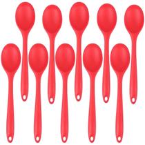Colher De Silicone Vermelha Grande Kit 10 Un