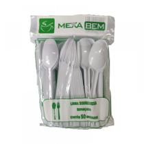 Colher De Sobremesa Branco 12cm 50 unid Colher De Sobremesa Branco 12cm 50 unid