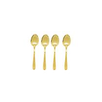 Colher de Sobremesa Dourado Ouro Talher Metal Jogo 4un - GOURMET MIX