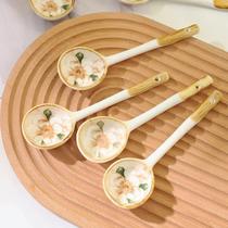 Colher De Sobremesa Fofa De Cerâmica Para Sopa, Cereal, Café, Geleia, Utensílios Domésticos,