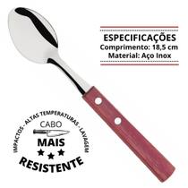 Colher de Sobremesa Sollewood 18,5 cm Sobremesa e Doce Inox Cabo de Madeira Di Solle