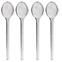 Colher de Sobremesa Transparente Mini para Festas - 50 un