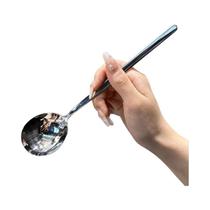 Colher De Sopa De Aço Inoxidável Com Cabo Longo Estilo Coreano Colher Espessa Para Fondue E Cozinha