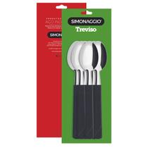 Colher de sopa inox com cabo plástico Simonaggio Treviso com 12 unidades Colher de sopa inox com cabo plástico Simonaggio Treviso com 12 unidades