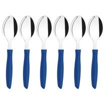 Colher De Sopa Mesa Aço Inox Plenus Tramontina Azul 6 unid