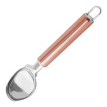 Colher De Sorvete 20cm De Aço Inox Com Cabo Rosé Gold Scoop Para Sorvete Purê Massas Geladas Mousse Cremes