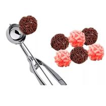 Colher de Sorvete com Ejetor Inox 3,5cm Doces Brigadeiros