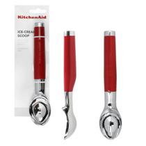 Colher de Sorvete Sobremesa Acai Vermelha Kitchenaid Zinco Concha Servir Luxo Cozinha