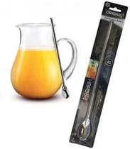Colher de Suco Bailarina Drinks Caipirinha Original 100% Aço Inox Colher Cabo Longo 30cm