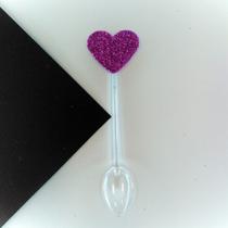 Colher Decorativa - Coração Roxo - 10 unidades - Nelyzoca - Rizzo