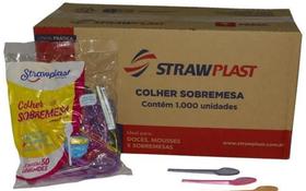 Colher Descartavel Sobremesa Mista Neon C/1000 Strawplast
