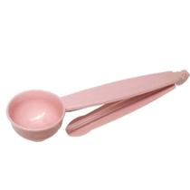 Colher Dosadora Café 2 em 1 Clip Rosa Multiuso Prendedor Embalagens Lacre Fechar Decorútil Cozinha