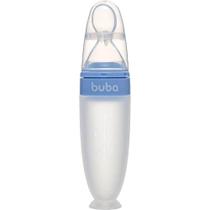 Colher dosadora em silicone com ventosa azul buba