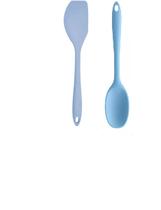 Colher e espatula de silicone na cor azul claro 28cm Colher e espatula de silicone na cor azul claro 28cm