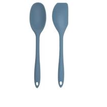 Colher e espatula de silicone na cor azul escuro 28cm Colher e espatula de silicone na cor azul escuro 28cm