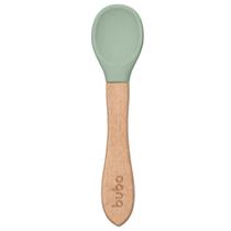 Colher Em Silicone E Bambu Verde - Buba