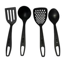 Colher Escumadeira Concha e Espátula de Nylon MTA - Kit 4 unidades Colher Escumadeira Concha e Espátula de Nylon MTA - Kit 4 unidades