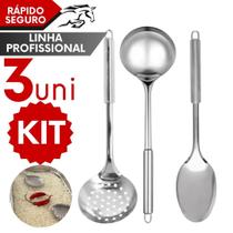 Colher Escumadeira Concha Utensílios em Inox para Cozinha Restaurante Colher Escumadeira Concha Utensílios em Inox para Cozinha Restaurante