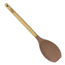 Colher Espátula Cucina em Silicone com Cabo em Madeira Mocha Mousse 31,5cm - Fracalanza