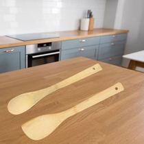 Colher Espátula de Bambu Arroz Alimentos Super Resistente Utensílio Cozinha Prático Fácil Top Útil