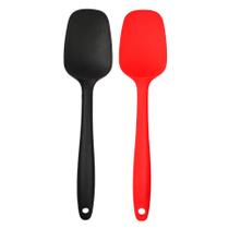 Colher Espátula De Silicone 2 Unidades Vermelha e Preta Colher Espátula De Silicone 2 Unidades Vermelha e Preta