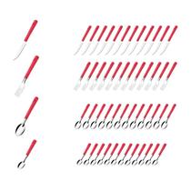 Colher Faca Garfo Colher Chá Inox Vermelho Luna - 48 un Colher Faca Garfo Colher Chá Inox Vermelho Luna - 48 un
