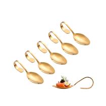 Colher Finger Food Inox Dourado Buffet Entrada Aperitivo 6un Colher Finger Food Inox Dourado Buffet Entrada Aperitivo 6un