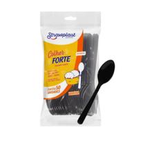 Colher forte preta c/50 un. (strawplast)